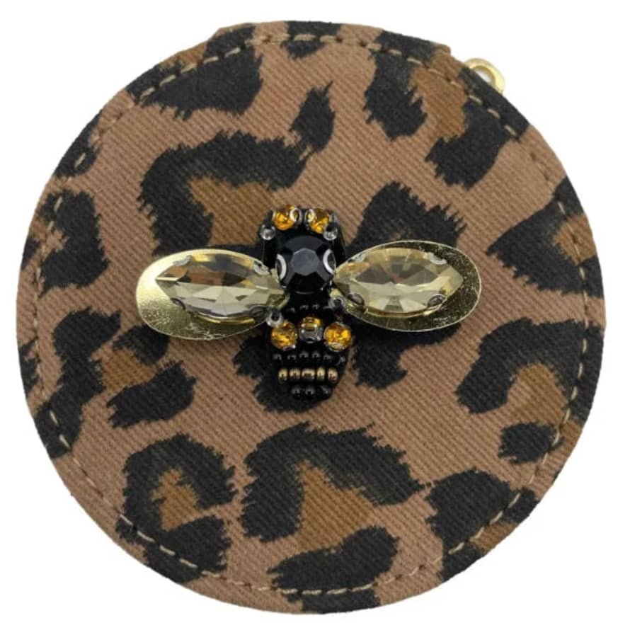 SIXTON LONDON Jewellery Travel Pot Leopard Print Bumblebee