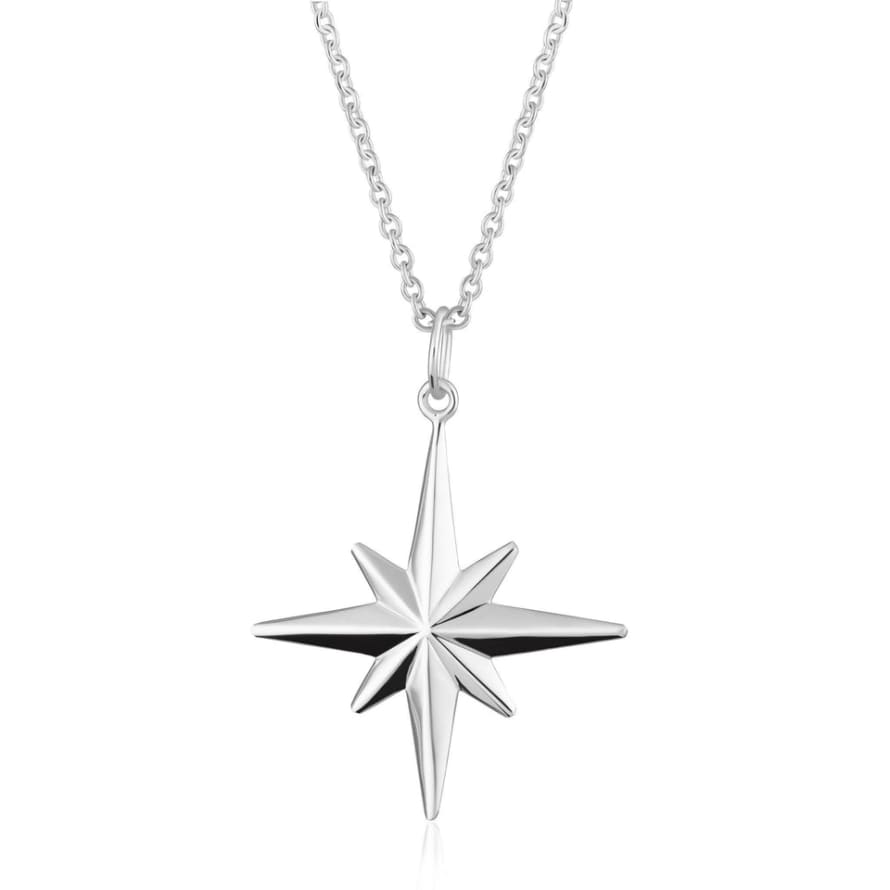 Scream Pretty  Large  Faceted Silver Starburst Necklace 