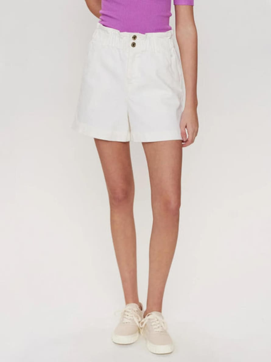 Numph Nululu Denim Shorts - White