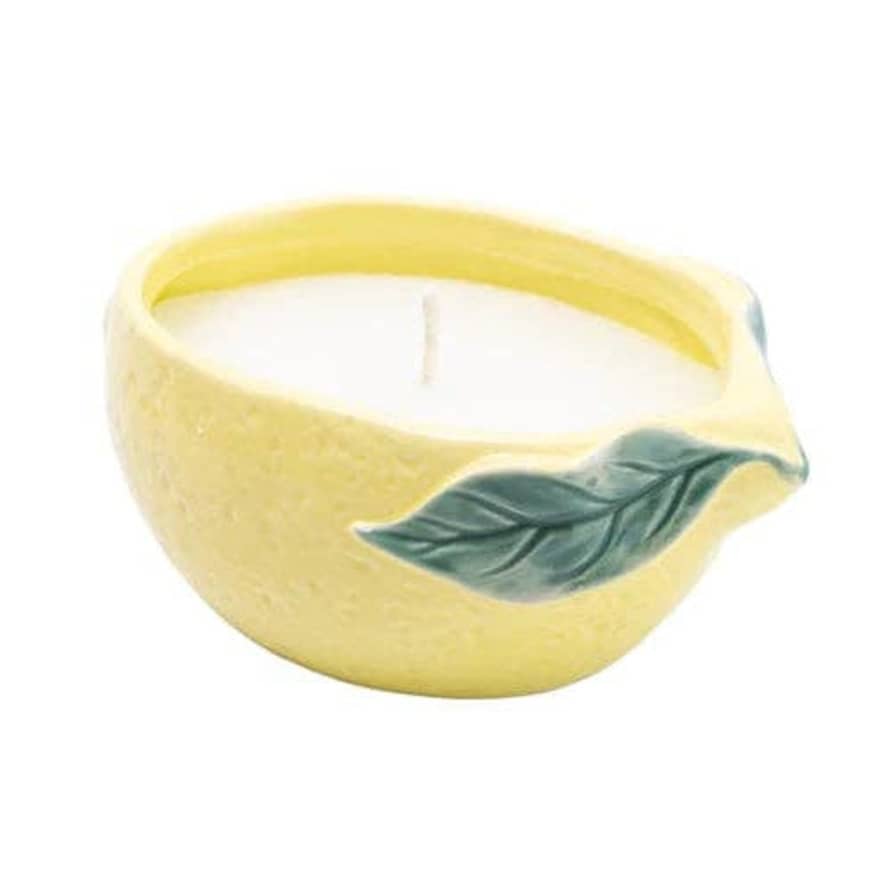 Marram Trading  Ceramic Lemon Filled Candle