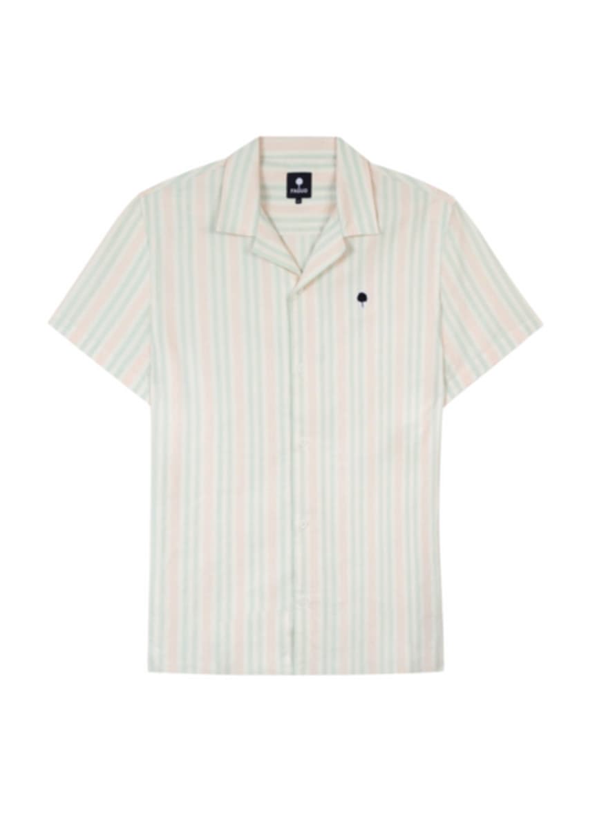 Faguo Vimy Cotton Shirt In Green & Pink From