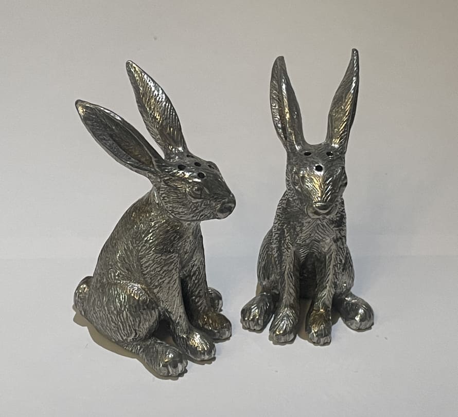 Au Bain Marie salt and pepper pewter "rabbits" - pair of 2