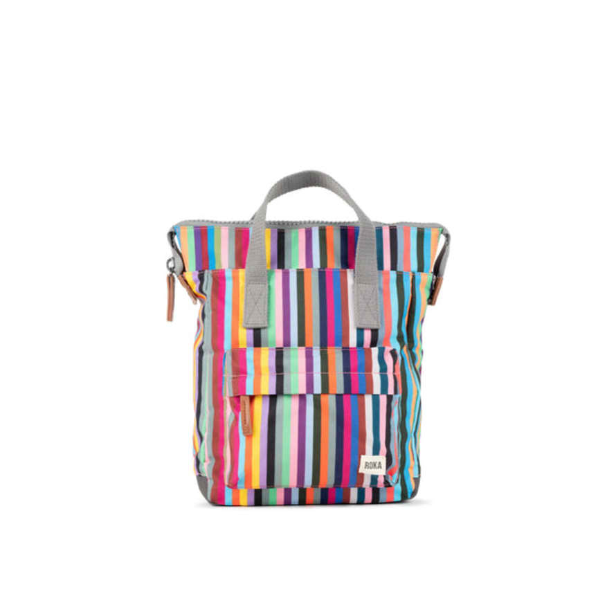 ROKA Bantry B Small Recycled Canvas Backpack - Multi Stripe