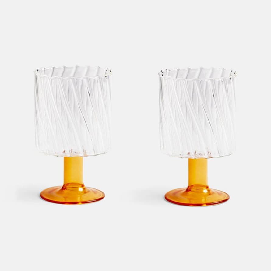 &klevering | Glass Twirl - Orange (set Of 2)