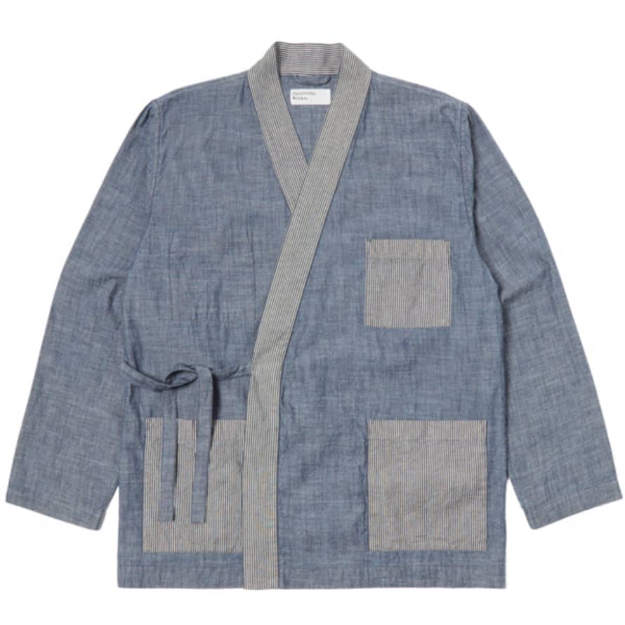 Universal Works Patched Kyoto Work Jacket In Indigo