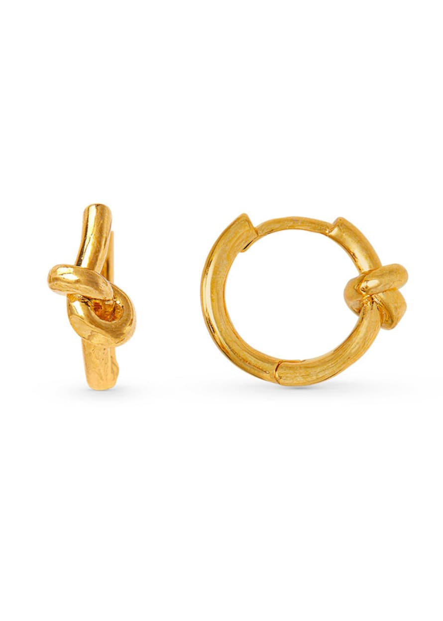 Orelia Polished Knot Huggie Hoop Earrings - Gold