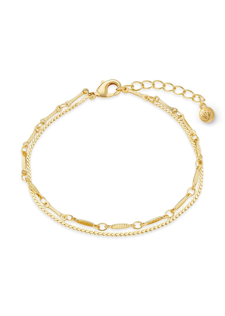 Orelia Dainty Chain 2-row Bracelet
