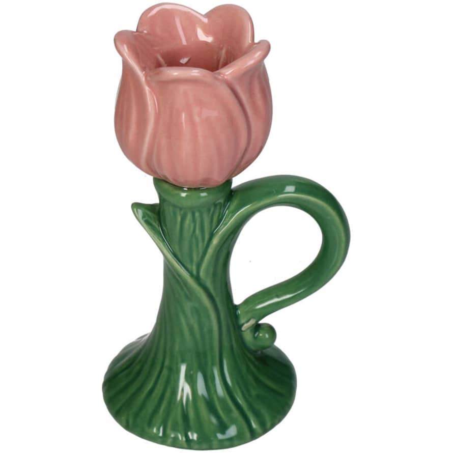 Kersten Pink Tulip Ceramic Candleholder