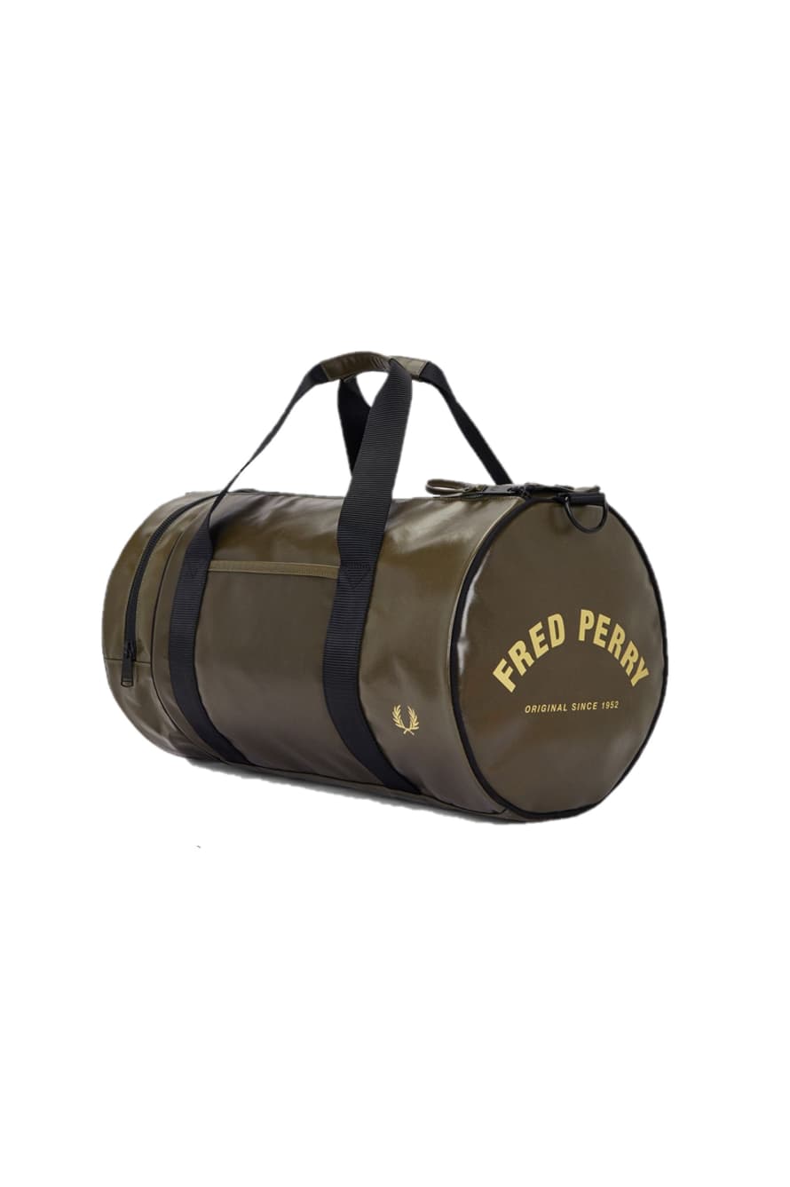 Fred Perry Tonal Pu Barrel Bag Uniform Green / Gold