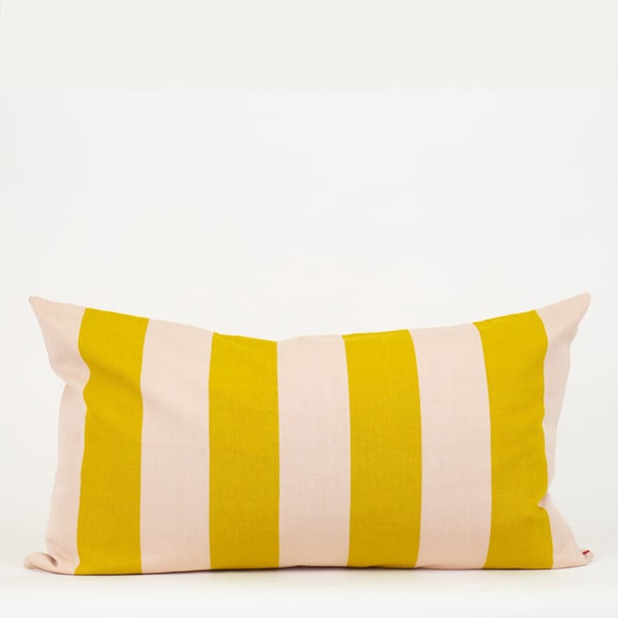 Afroart Fifi Mustard Light Pink Cushion
