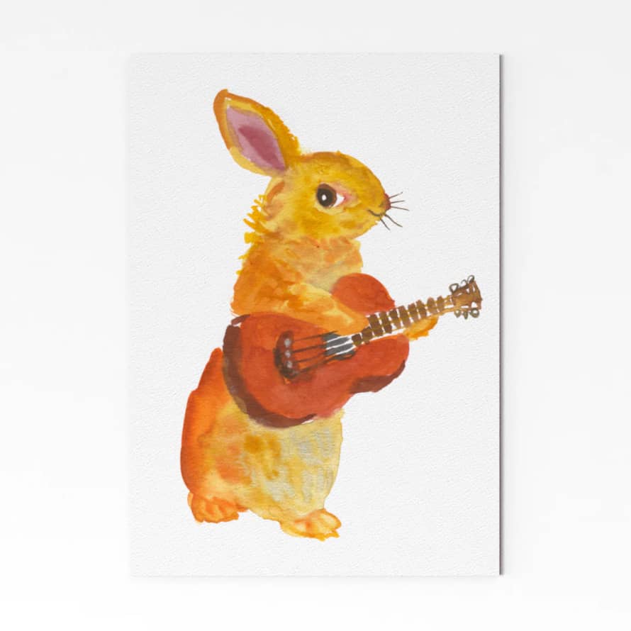 Rosie Webb  Acoustic Rabbit A4 Art Print