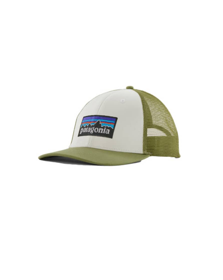 Patagonia Clothing Gorra P-6 Logo Lopro Trucker Hat - White/Buckhorn Green (wbgn)