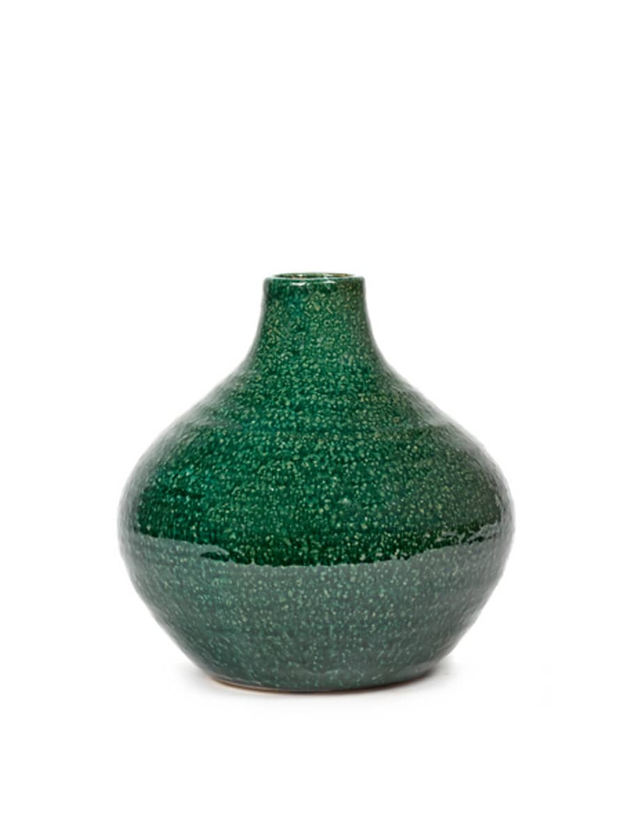 12 Dark Green Glazed Shades Vase