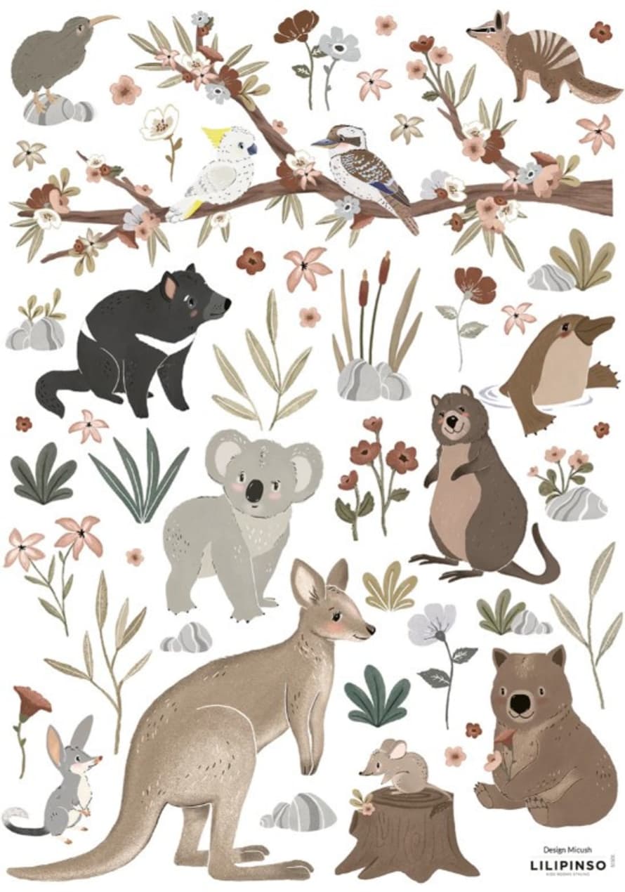 LILIPINSO Stickers Murali Lilydale - Animali D'australia
