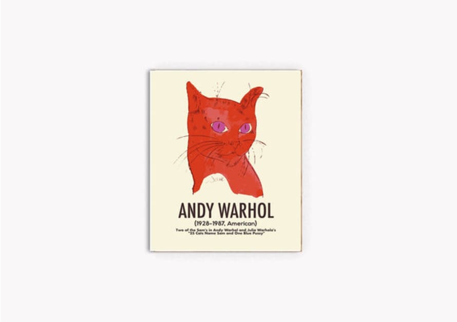 Stanley Street Studio Andy Warhol Ginger Cat With Pink Eyes A3 Art Print