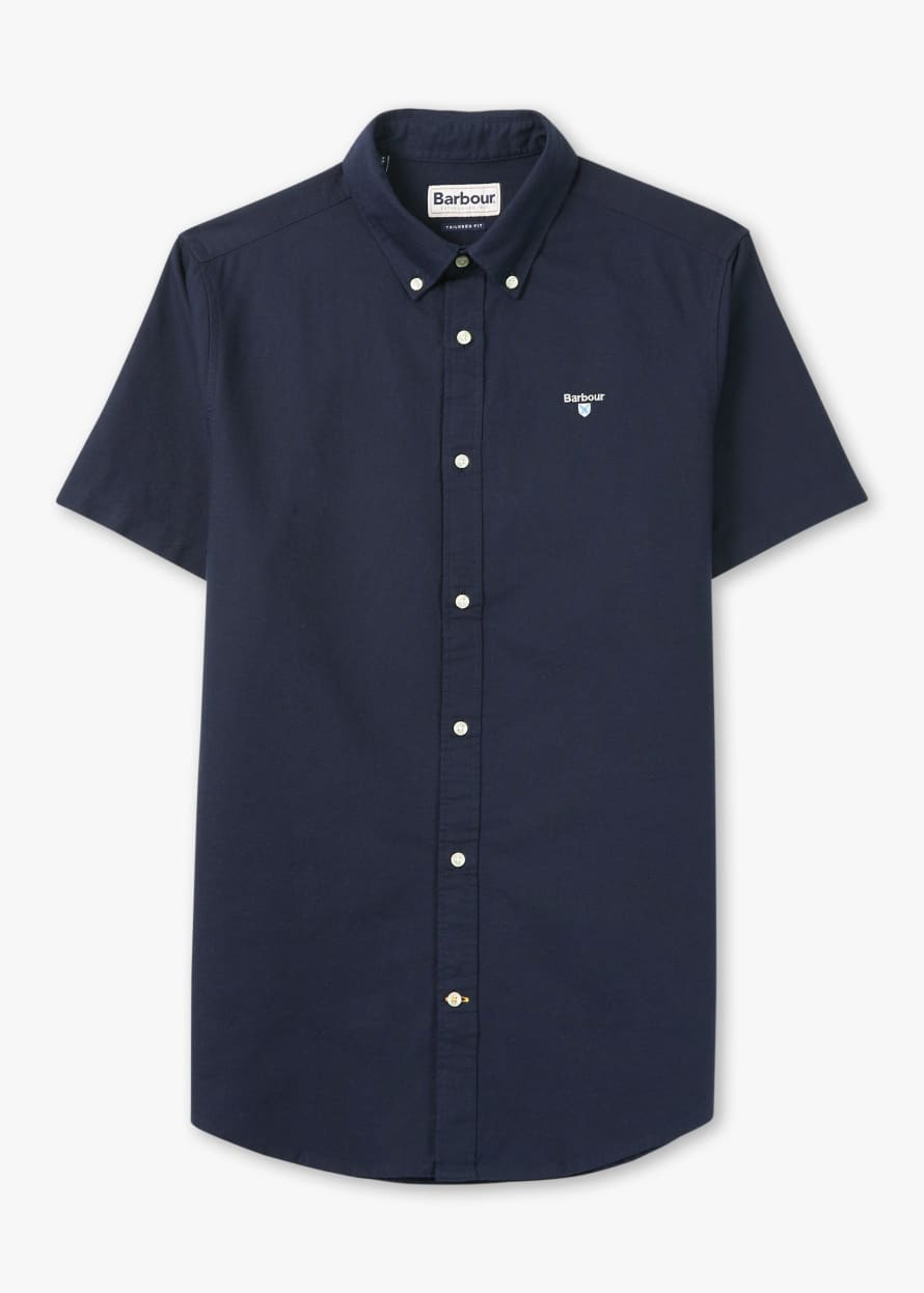 Barbour Mens Oxtown Tailored Short Sleeve Shirt In Navy