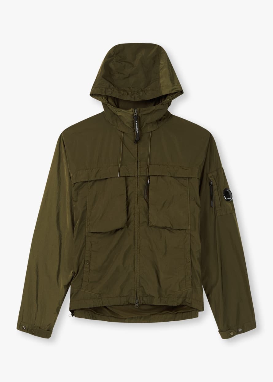 C.P. Company Mens Chrome-R Hooded Jacket In Ivy Green