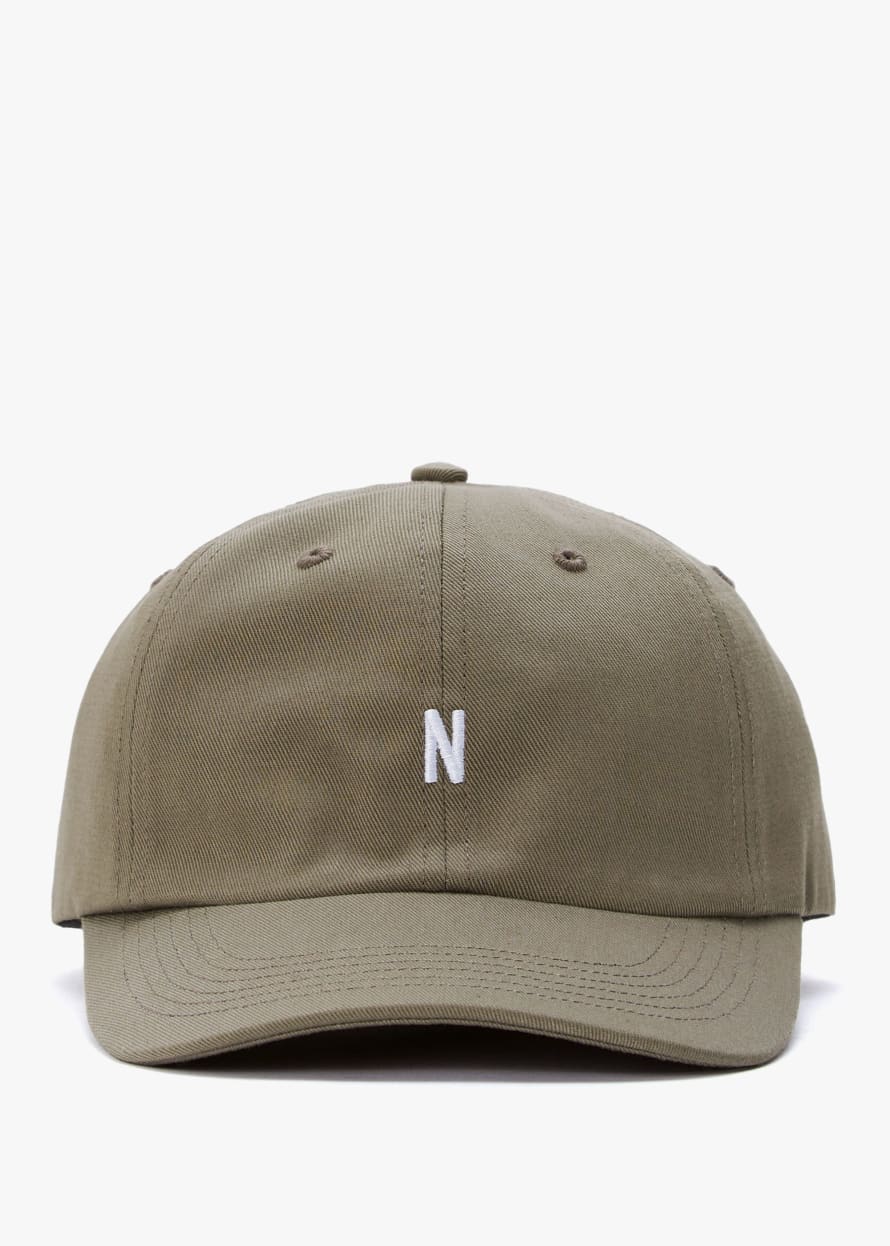 Norse Projects Mens Twill Sports Cap In Sediment Green