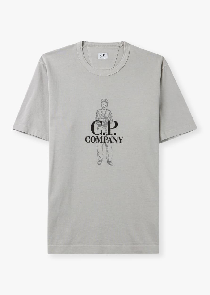C.P. Company Mens 1020 Jersey British Sailor T-Shirt In Drizzle