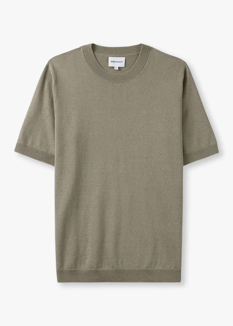 Norse Projects Mens Rhys Cotton Linen T-Shirt In Clay