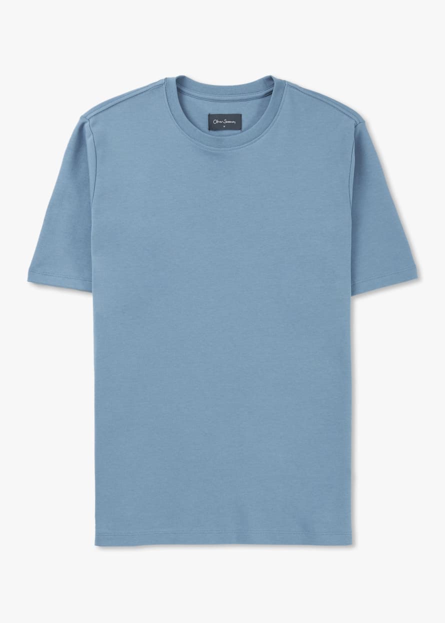 Oliver Sweeney Mens Palmela Cotton T-Shirt In Denim Blue