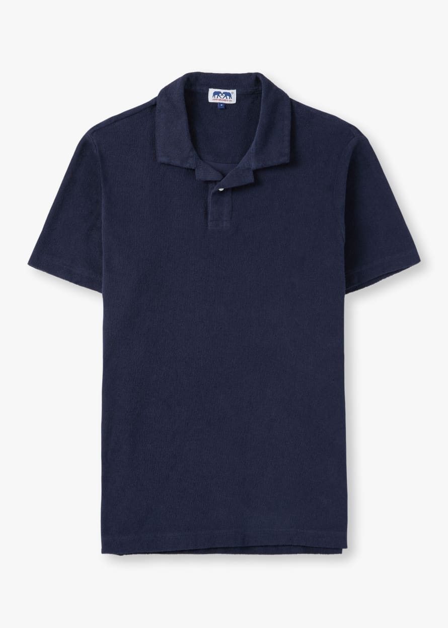 LOVE BRAND Mens Powell Polo Shirt In Navy Blue