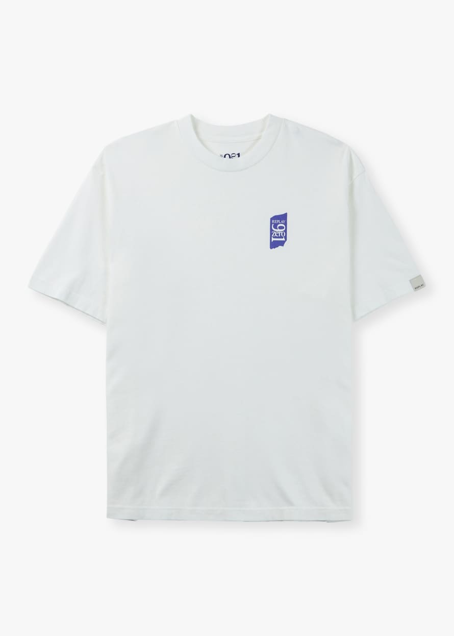 Replay Mens 9zero1 Small Logo T-Shirt In White