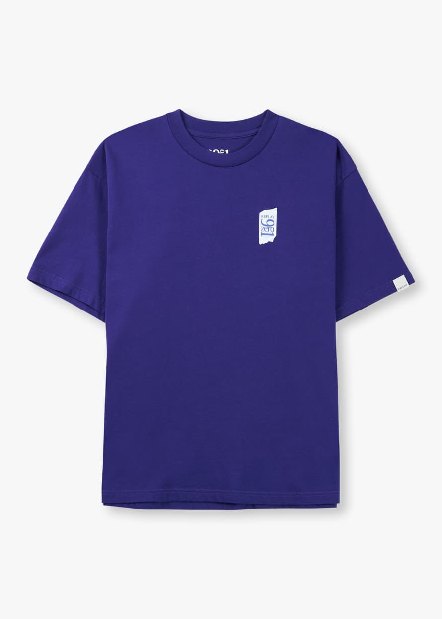 Replay Mens 9zero1 Small Logo T-Shirt In Blue