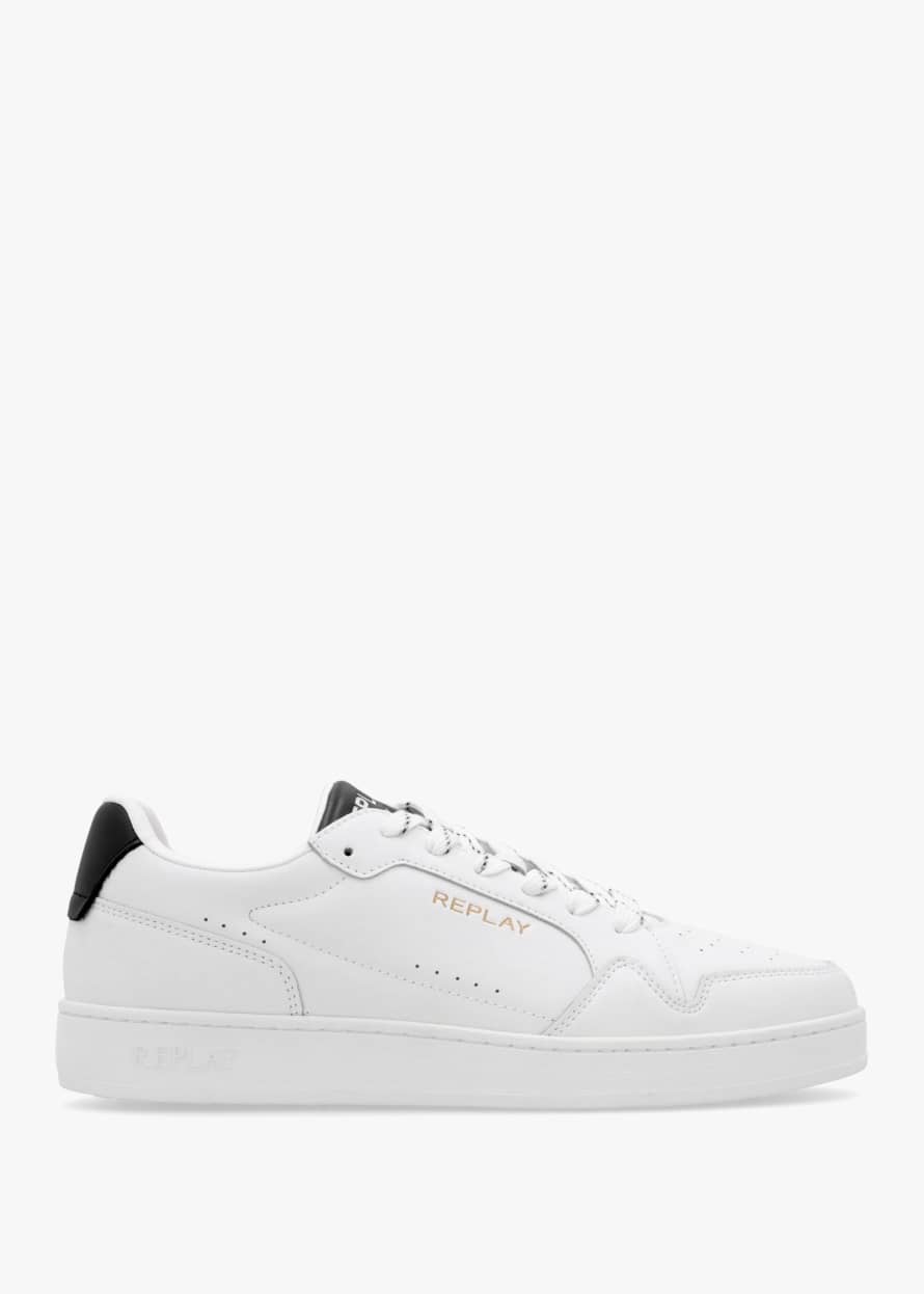 Replay Mens Smash Choice Leather Trainers In White