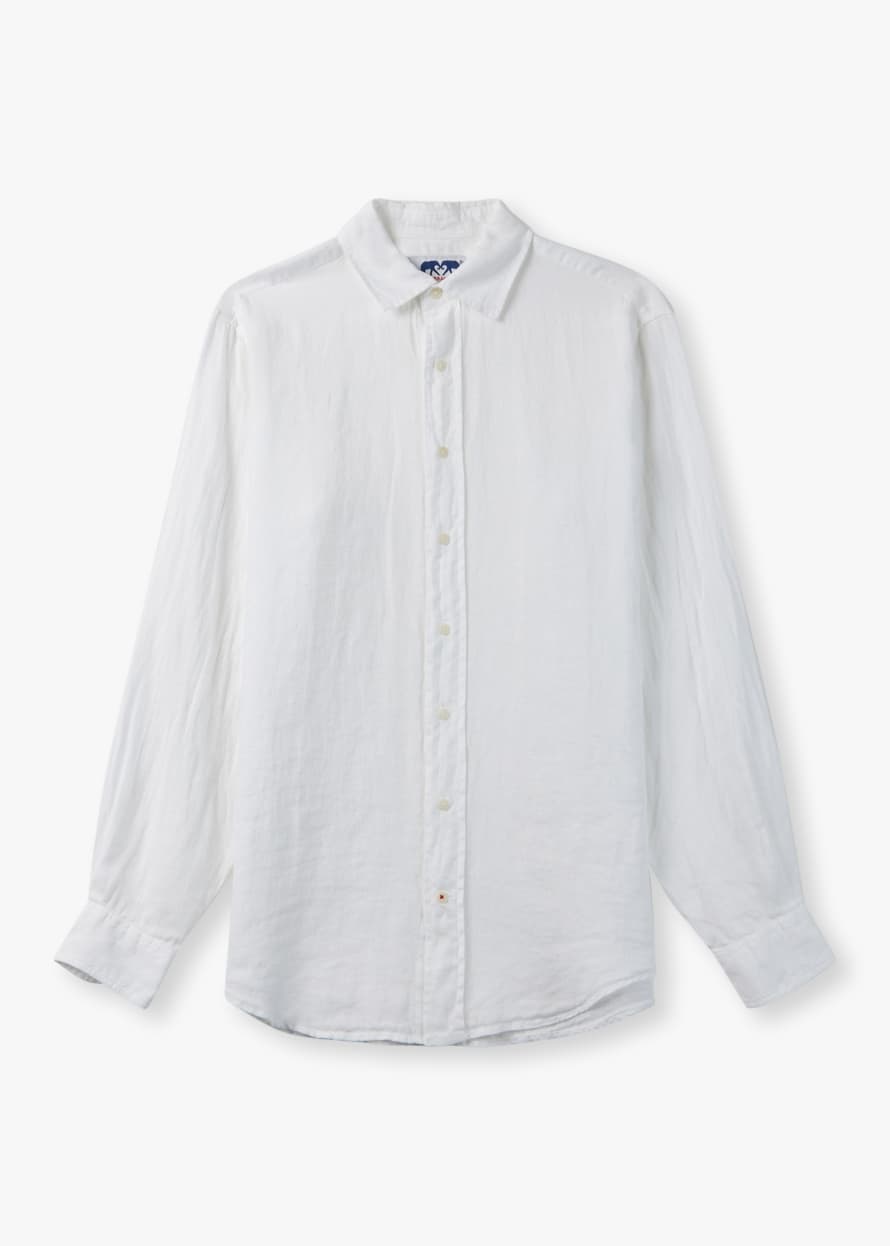 LOVE BRAND Mens Abaco Linen Shirt In White