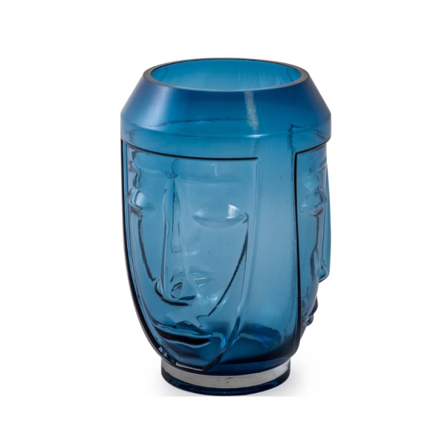 Blue Glass Deco Vase 