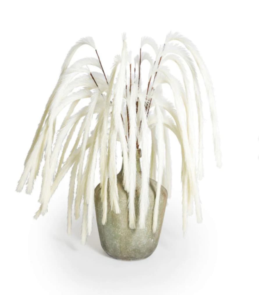 Faux White Miscanthus Stems Set of 3