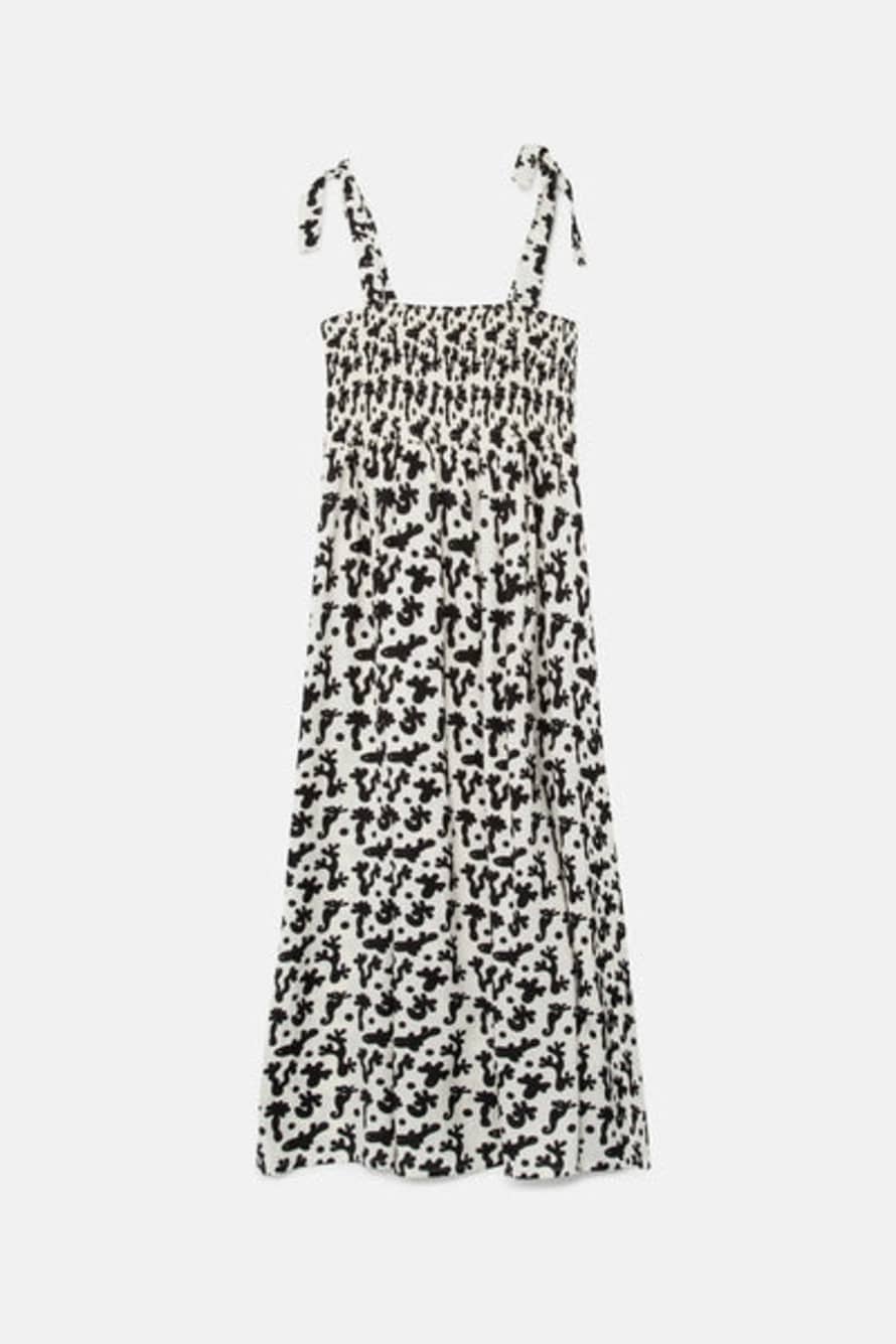Compania Fantastica Long Dress with Coral Print - 42c/40121