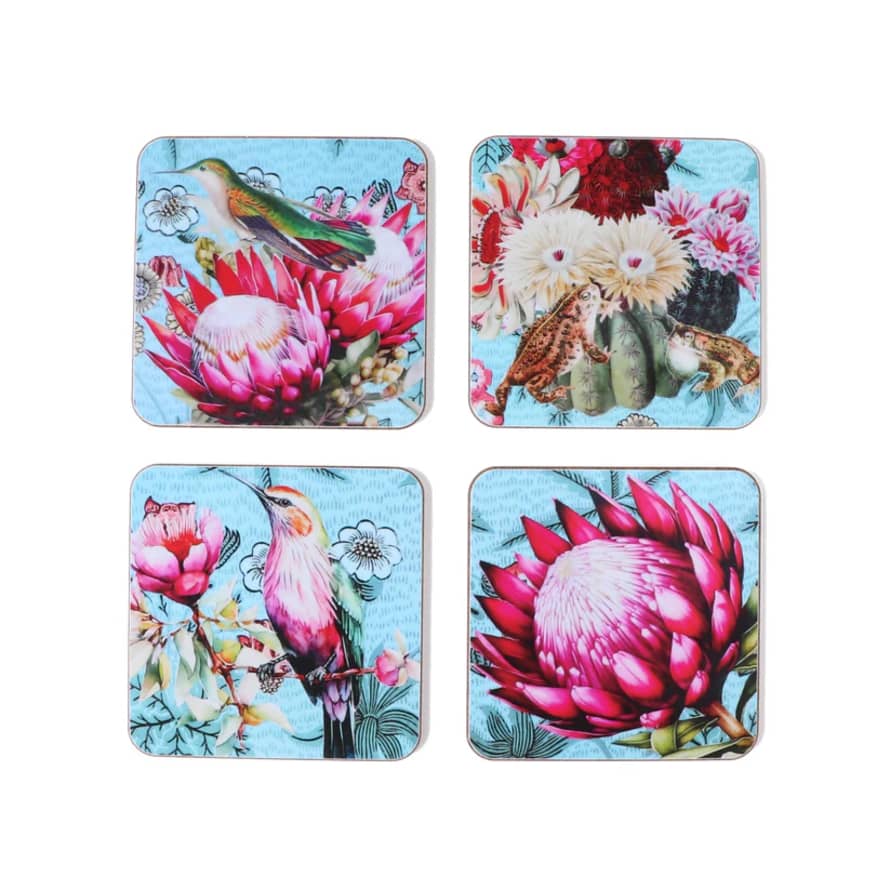 Diana Wilson Arcana Protea Design Coasters - Set of 4