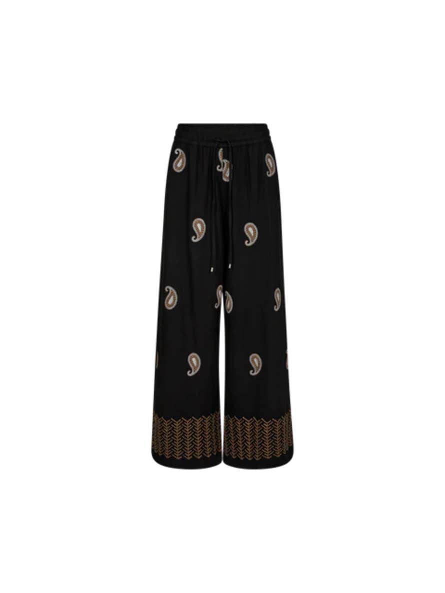 Mos Mosh Lari Embroidered Trousers-Black-163890