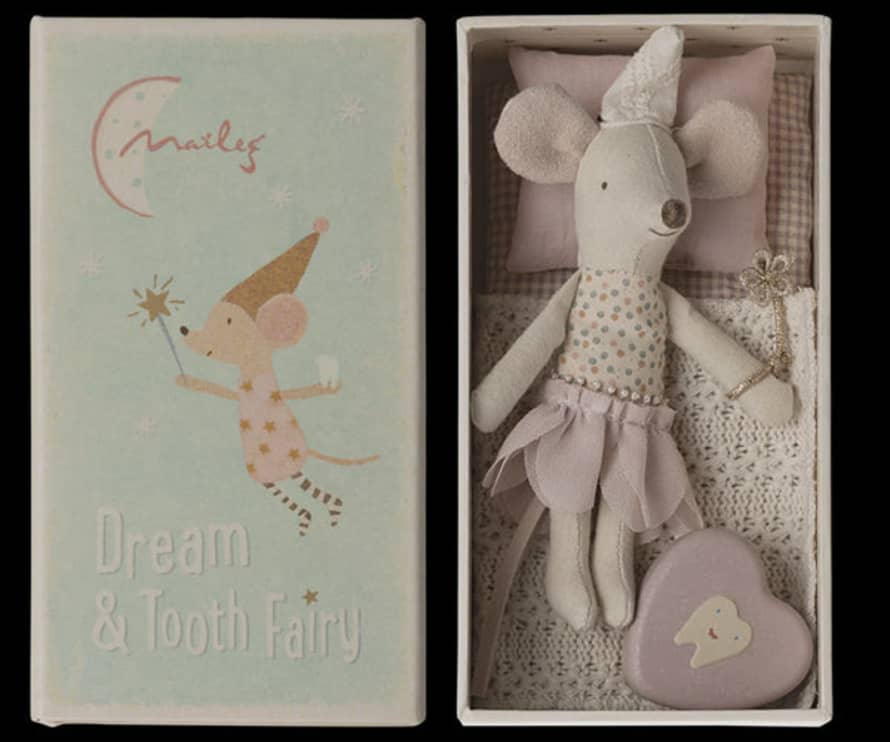 Maileg Tooth Fairy Mouse, Little Sister In Matchbox