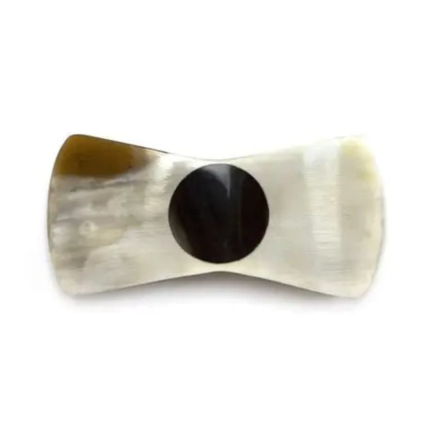 Rivet - Indochineur Blond Horn Knot-shaped Hairclip With A Black Horn Bead