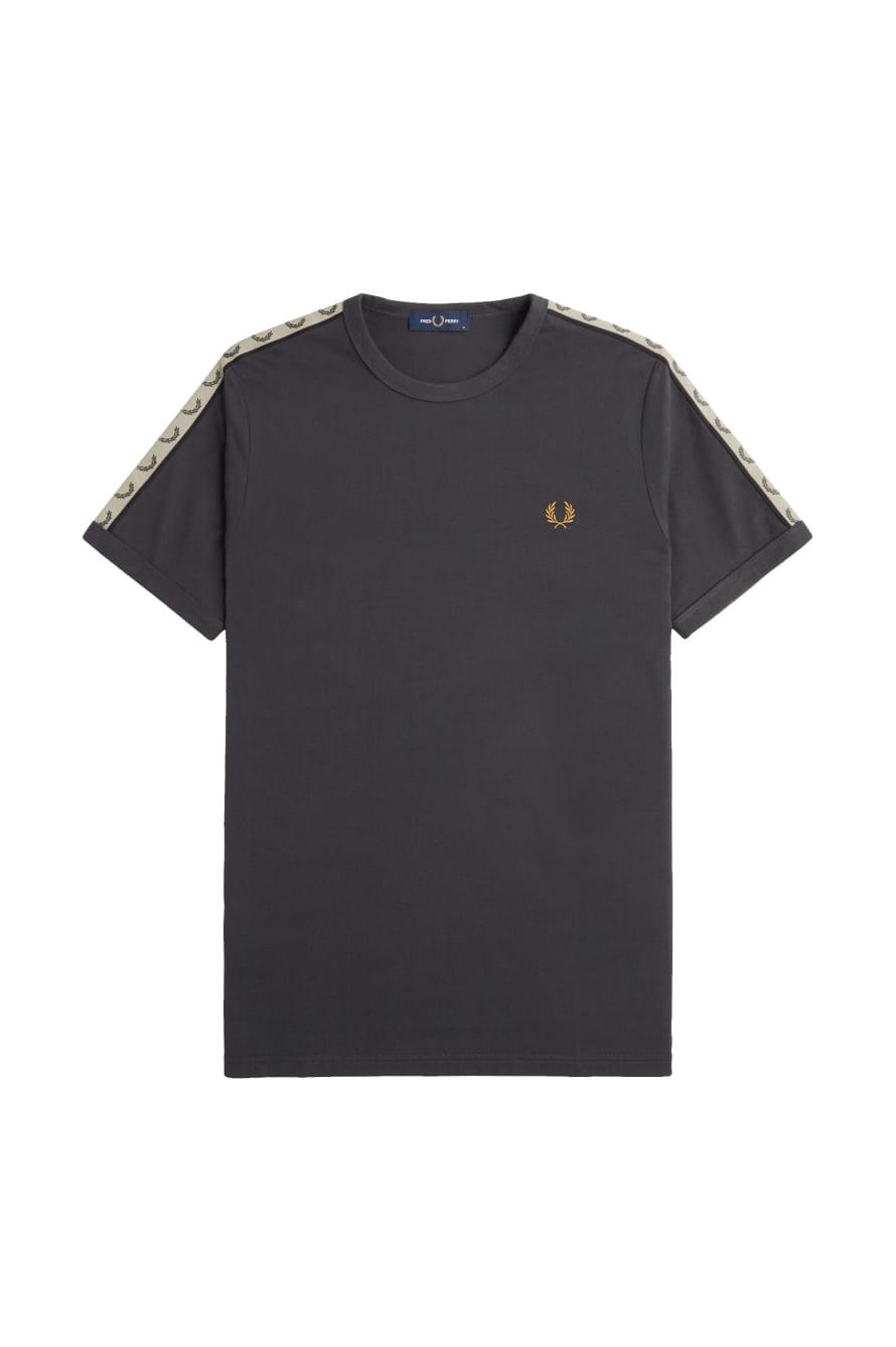 Fred Perry Taped Ringer T-Shirt Anchor Grey / Black