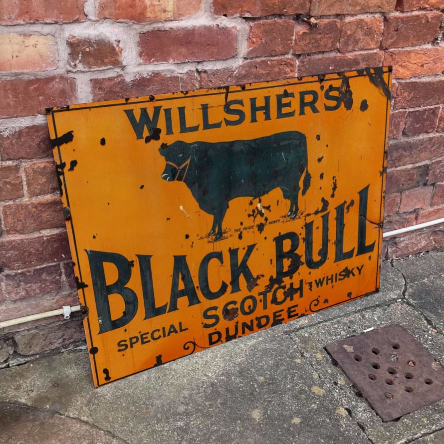 Black Bull Scotch Farmhouse Metal Advertising Wall Sign