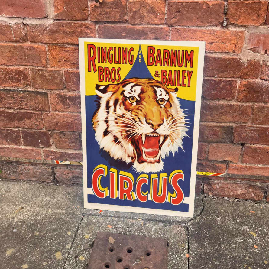 Circus Tiger Tingling Bros - Metal Wall Sign
