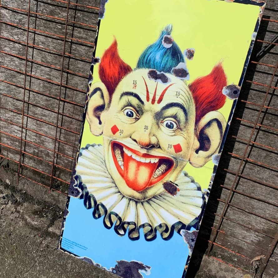 Circus Clown Scary Face Metal Wall Sign
