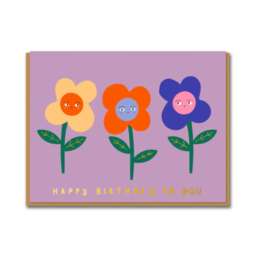 1973 Flower Birthday Greeting Card