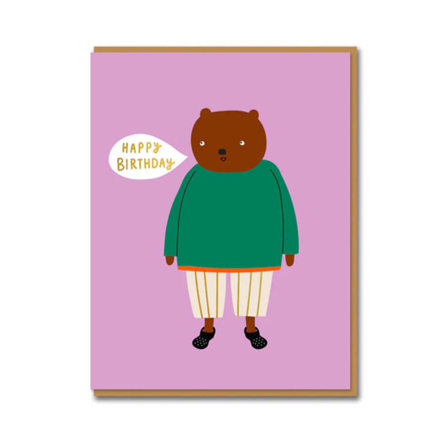 1973 Bear Birthday Greeting Card