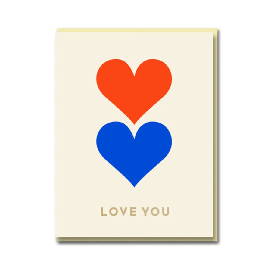 1973 Darling Clementine Sparkle and Spin Love You Hearts Greeting Card