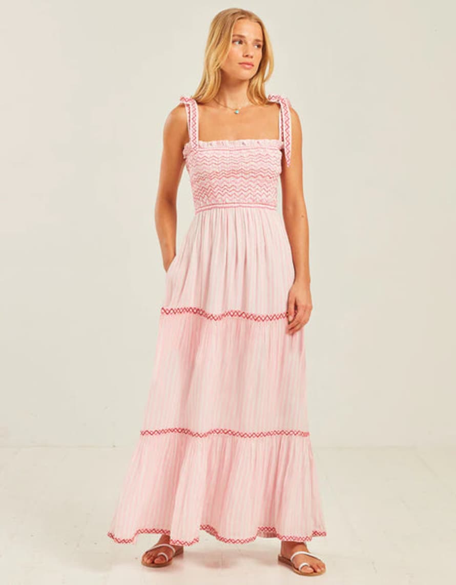 Pink City Prints Jessica Dress - Hollyhock Stripe