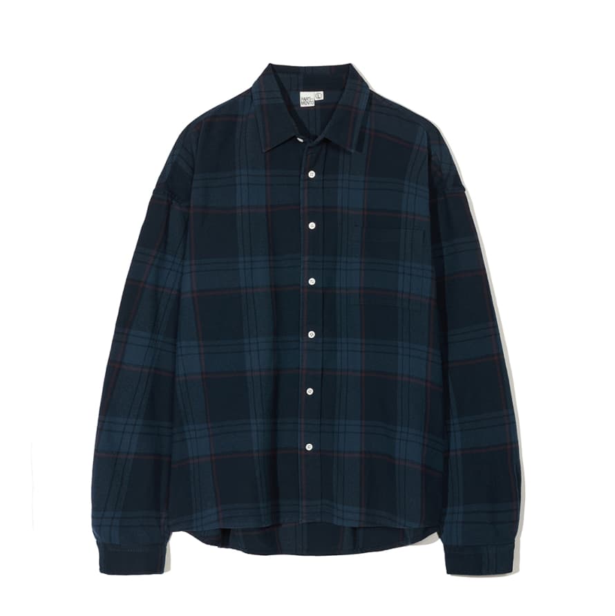 Partimento Plaid Check Shirt in Navy