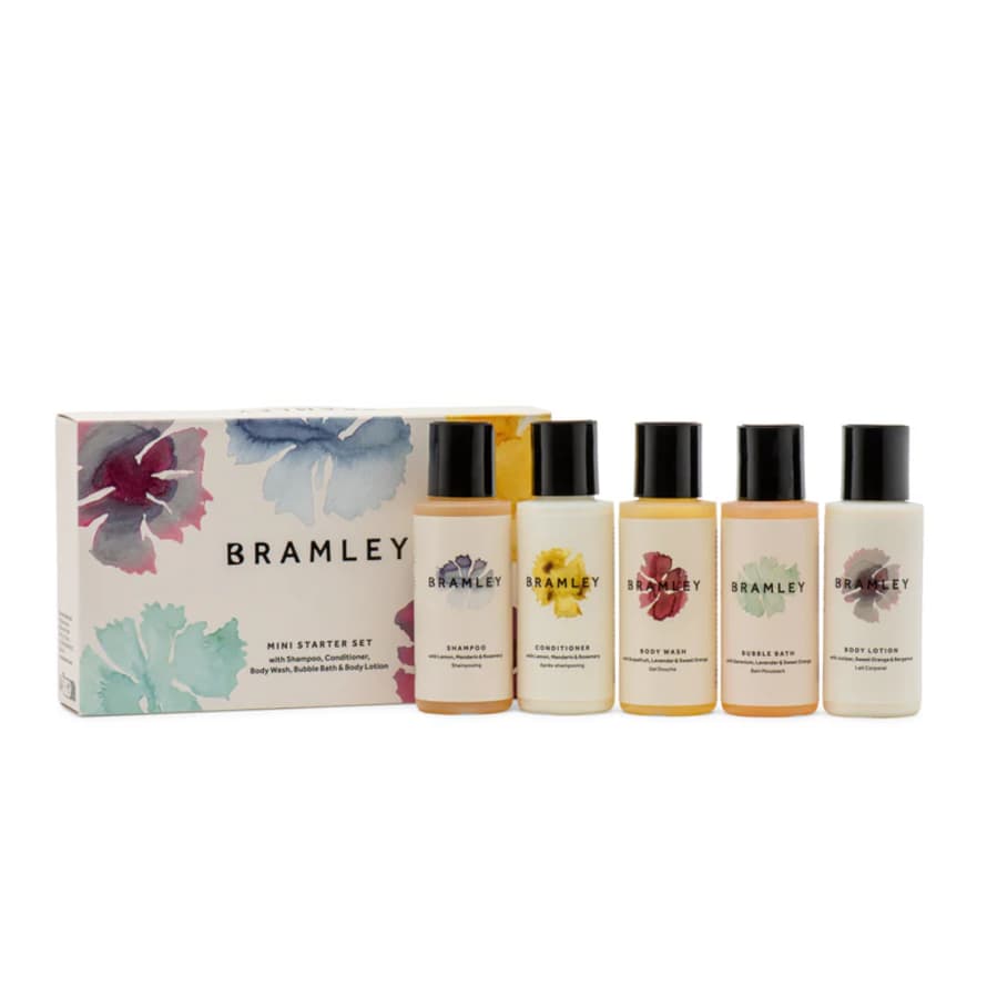 Bramleys MINI STARTER SET With Shampoo, Conditioner, Body Wash, Bubble Bath & Body Lotion