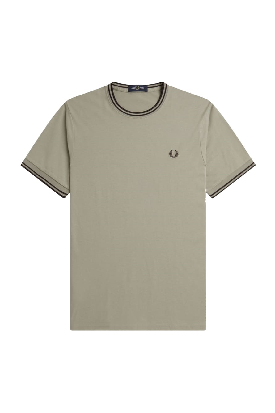Fred Perry Fred Perry Twin Tipped T-shirt Warm Grey / Carrington Brick