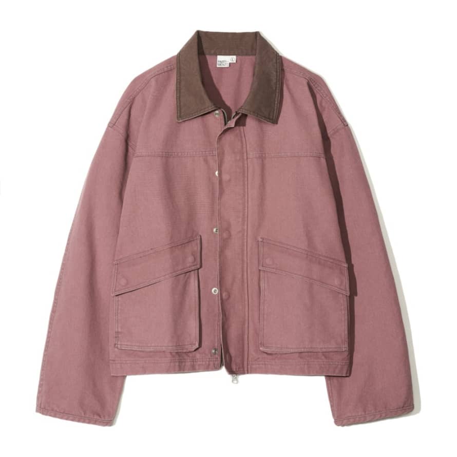Partimento Vintage Washed Wide Work Jacket in Pink