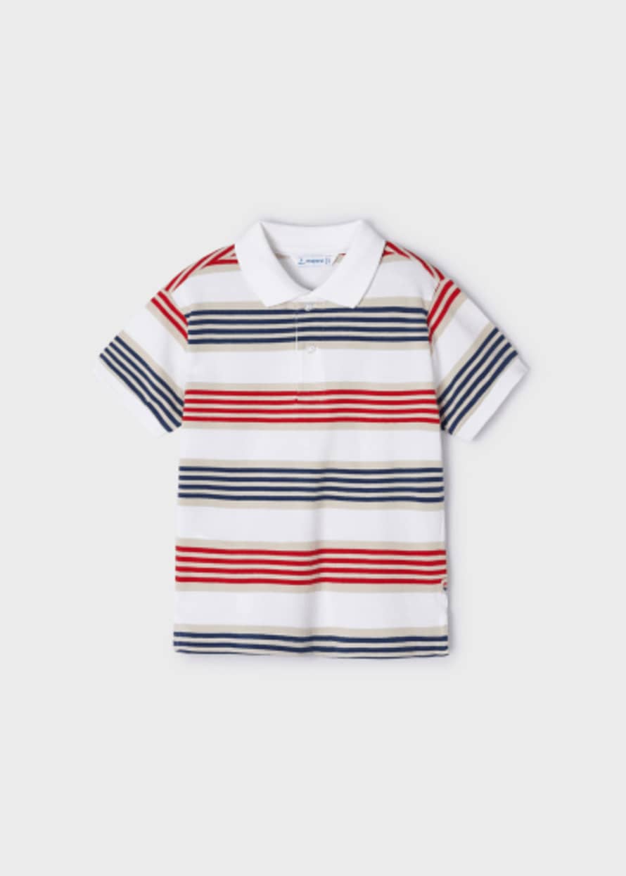 Mayoral Striped Polo Shirt - Red